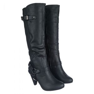 NWT Mid calf black Low heel pocket Boot  6.5